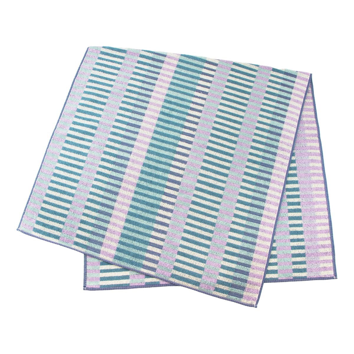 1枚までゆうパケット(350円)対応 バスタオル 約60x120cm 綿100% 幾何学柄 カラフル 人と環境に優しい ＜エコエ スタック＞ |  | 01