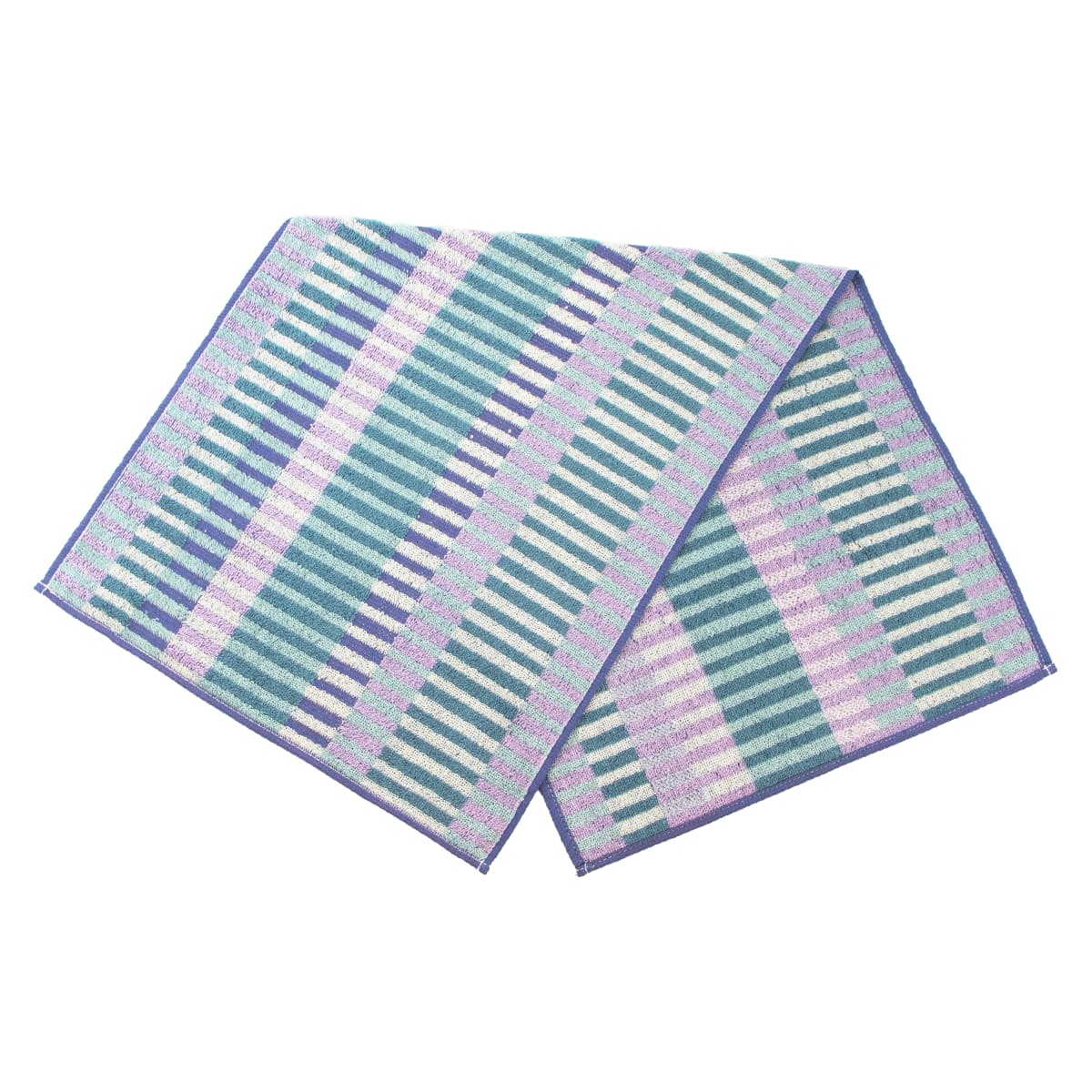 4枚までゆうパケット(350円)対応 フェイスタオル 約34x80cm 綿100% 幾何学柄 カラフル 人と環境に優しい ＜エコエ スタック＞ |  | 01
