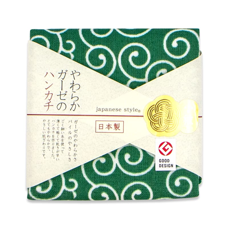 確認用1899円新品シール付き　3枚まとめ売り　ランバン　大人のガーゼ　ハンカチ 日本製 ガーゼとパイル の ハンカチ 小紋柄 タオル 和風 和柄