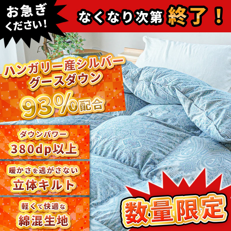 羽毛ふとん シングル ハンガリアングース 95% 羽毛布団 掛け布団 未