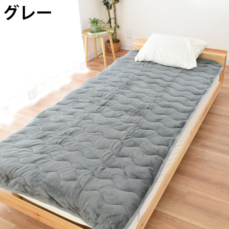 暖かい敷きパッド ダブル 冬 冬用 フランネル 無地カラー なめらか