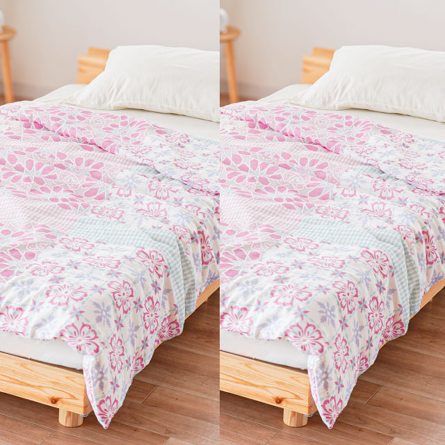 肌掛け布団カバー 2枚セット シングル 140×190cm 綿100％ 2重ガーゼ 肌