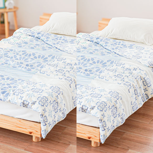 肌掛け布団カバー 2枚セット シングル 140×190cm 綿100％ 2重ガーゼ 肌