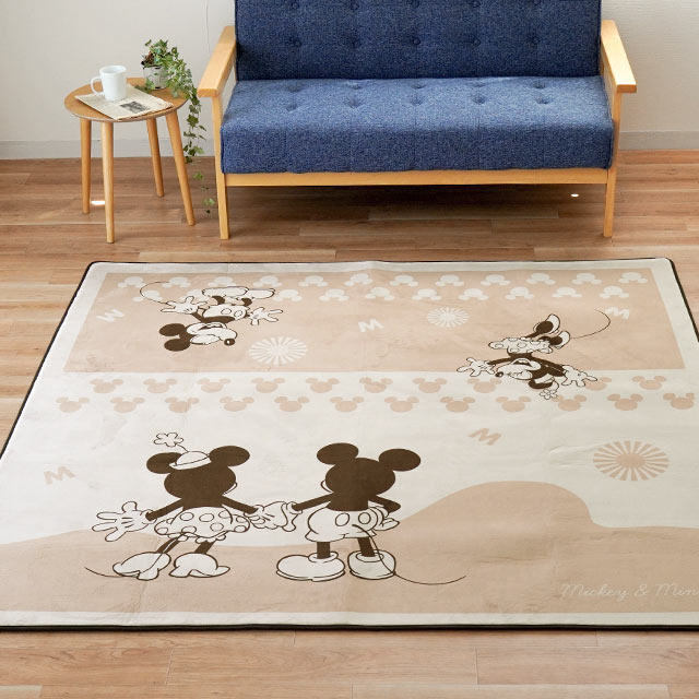 Disney（ディズニー） 洗えるラグ 暖かい 2畳 180×180cm すべり止め