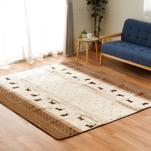 イケヒコ 洗えるラグ 暖かい 3畳 200×240cm ホットカーペット対応