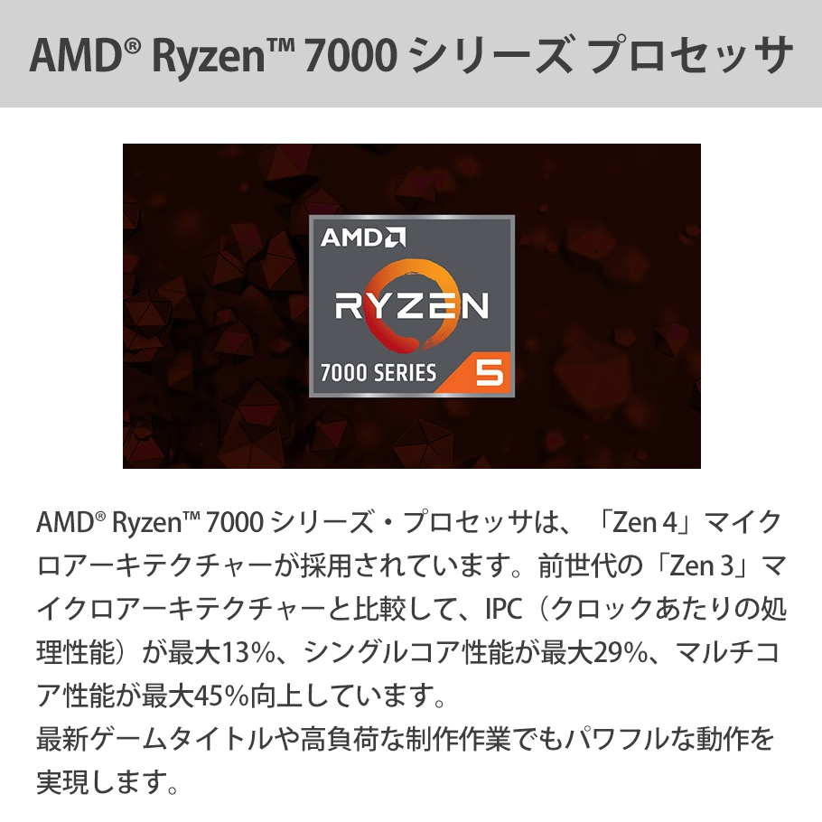 クリエイターPC デスクトップ 新品 WPS Office搭載 DAIV KM-A5G5A RTX 3050 AMD Ryzen 5 7500F 16GB メモリ 1TB SSD mouse PC | DAIV | 03