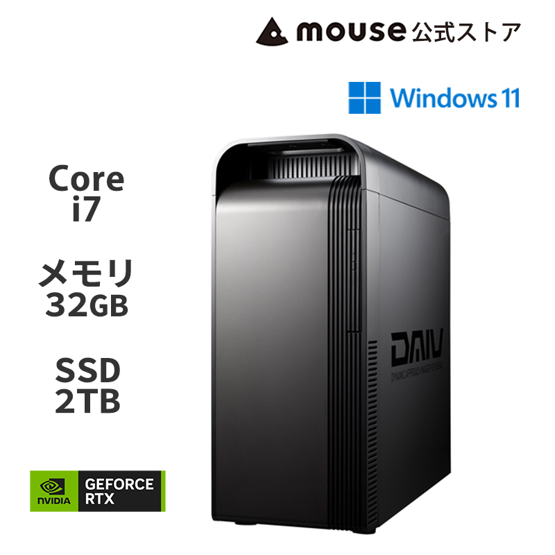 DAIV FX-I7G7T[ Windows 11 ] Core i7-13700KF 32GB メモリ 2TB M.2