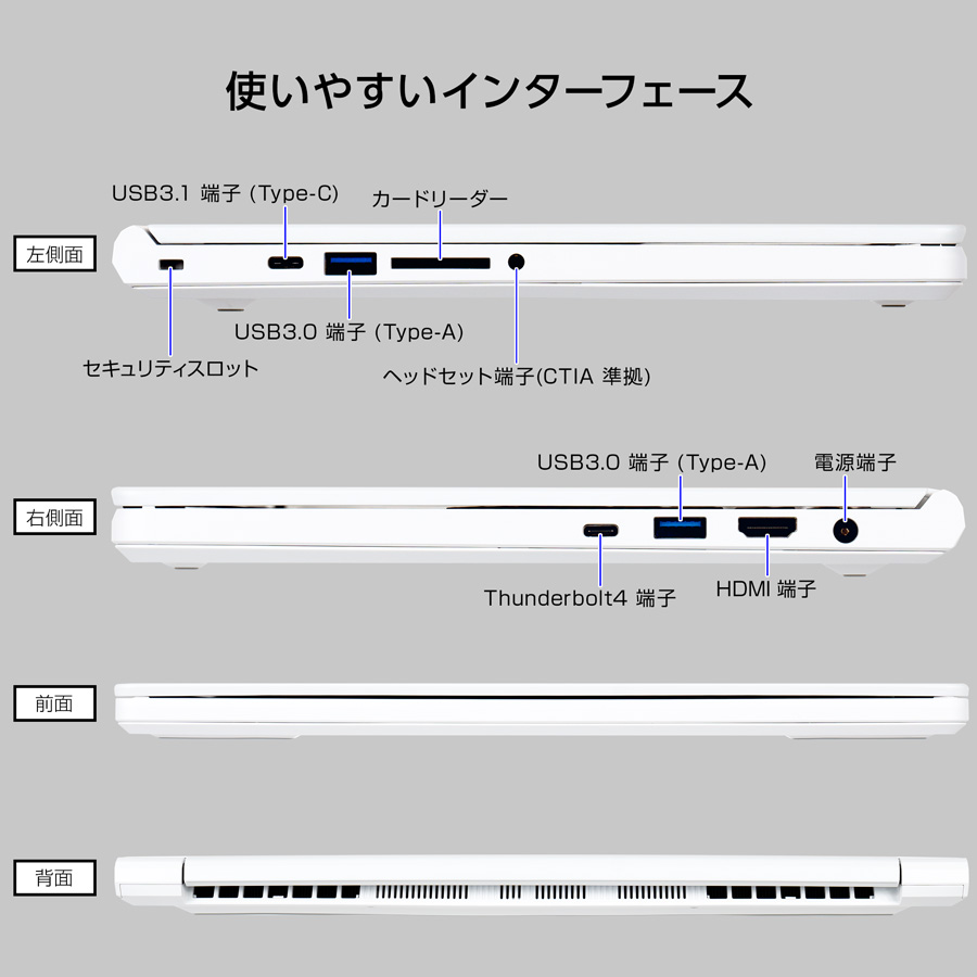 ノートパソコン DAIV R4-I7G50WT-B クリエイターPC 14型 フルHD Core i7-13620H 16GB メモリ 500GB SSD RTX4050 Office付き 新品 mouse | DAIV | 07