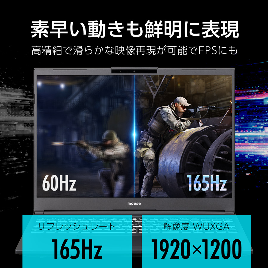 P3倍 ゲーミングPC ノートパソコン G TUNE P6-I9G60BK-A 16型 WUXGA 液晶 Core i9-12900HX 16GB メモリ 500GB SSD GeForce RTX 4060 Office付き 新品 mouse | G TUNE | 03
