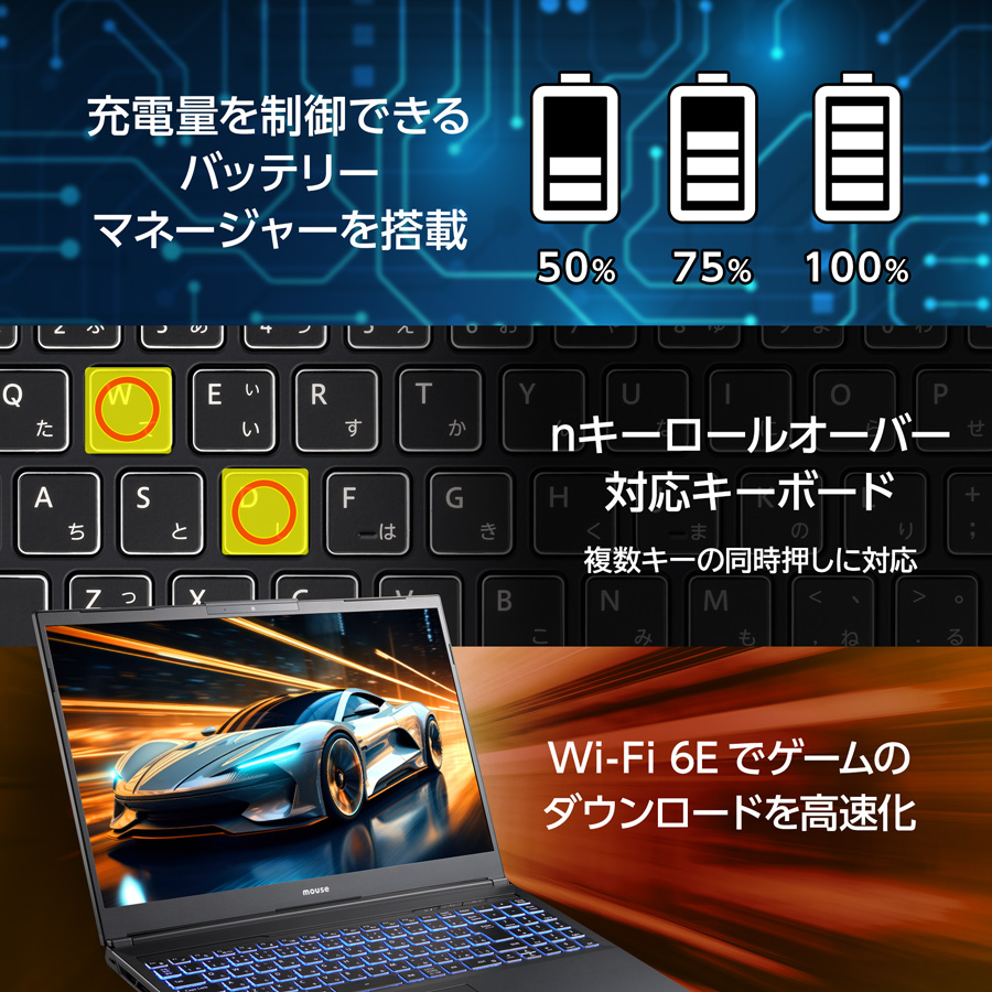 P3倍 ゲーミングPC ノートパソコン G TUNE P6-I9G60BK-A 16型 WUXGA 液晶 Core i9-12900HX 16GB メモリ 500GB SSD GeForce RTX 4060 Office付き 新品 mouse | G TUNE | 04