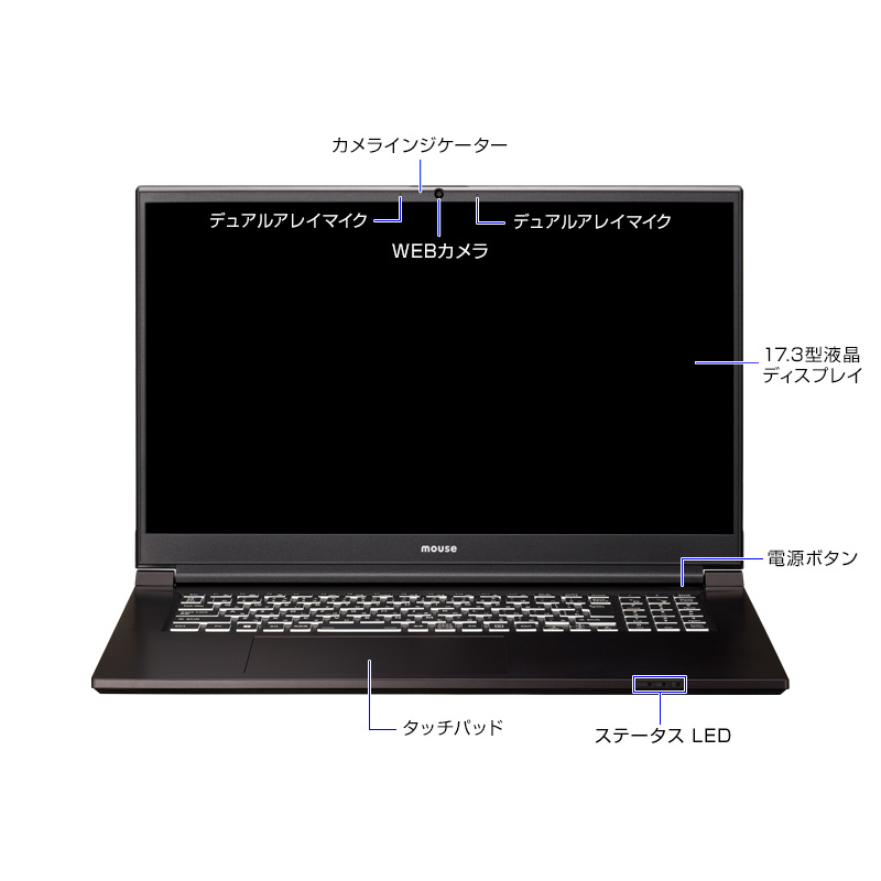 クーポン】mouse K7-I7G1BBK-A ノートパソコン 17.3型 Core i7-12650H