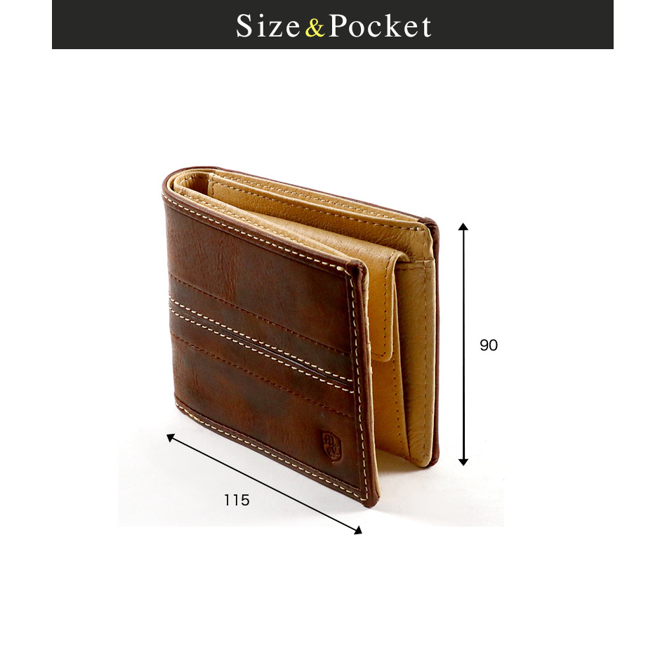 MOUSTACHE（ムスタッシュ） 財布 二つ折り財布 メンズ財布 メンズ 本革