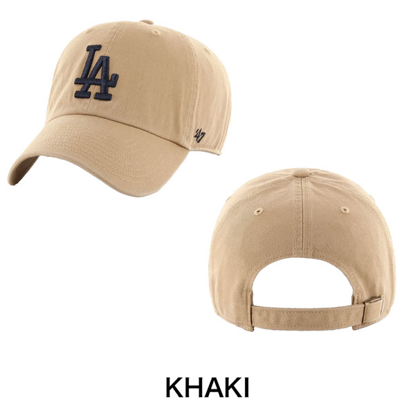 47Brand  キャップ  クリーンナップ ノーループラベル ロサンゼルス・ドジャース カーキ 47 CLEAN UP 帽子 | 47 | 01
