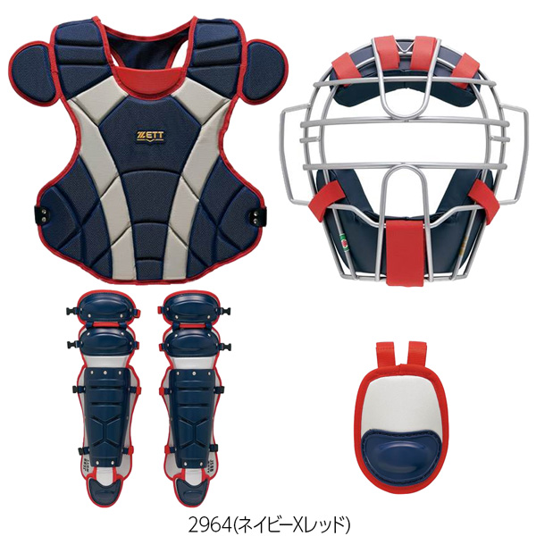 未使用♪ZETTプロテクター(一般用)シルバー×ネイビー ゼット 野球 キャッチャー用プロテクター（色：ネイビー系