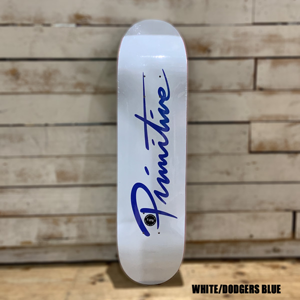 プリミティブ デッキ PRIMITIVE DECK NUEVO SCRIPT WHITE/DODGERS BLUE スケボー デッキ キッズ〜レディースまで対応 |  | 01