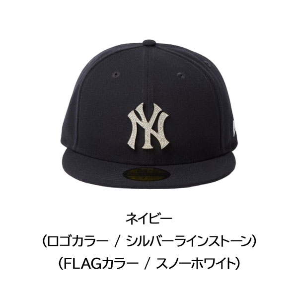 ニューエラ キャップ NEW ERA 5950 ラインストーン バッジロゴ ニューヨーク・ヤンキース ネイビー 帽子 | X-girl | 01