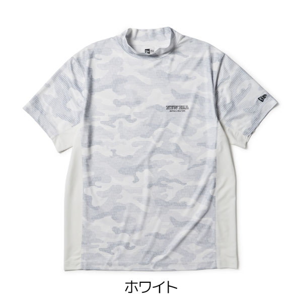 ニューエラ ゴルフ ウェア NEW ERA 半袖 ミッドネック Tシャツ カモ ホワイト GOLFウェア メール便配送 | NEW ERA | 01