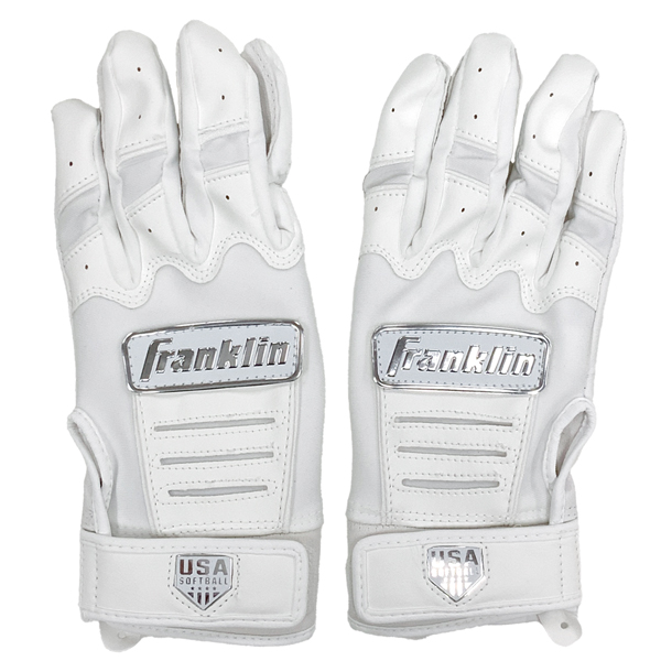 フランクリン ソフトボール 野球 バッティング手袋 一般用 Franklin CFX FP 両手用 20711 ホワイトシルバー メール便配送 | フランクリン | 01