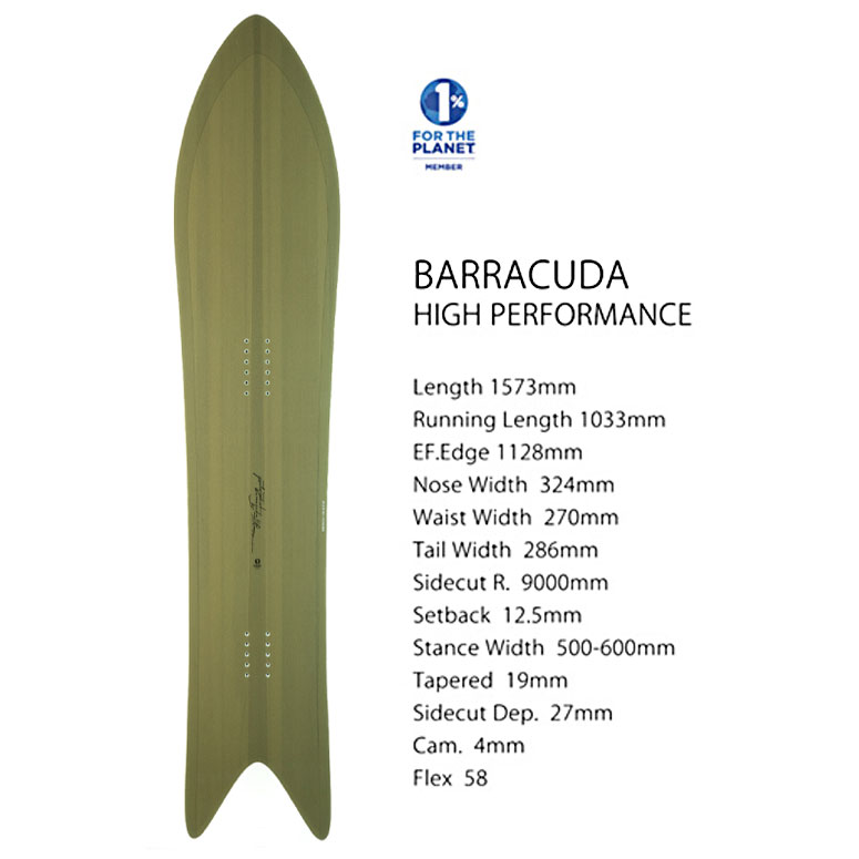 スノーボード 板 23-24 GENTEMSTICK ゲンテンスティック BARRACUDA HP