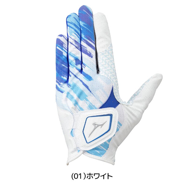 ミズノ ゴルフグローブ ダブルグリップ クール夏用 W-GRIP ホワイト 左手装着 ゴルフ メール便配送 | MIZUNO | 01