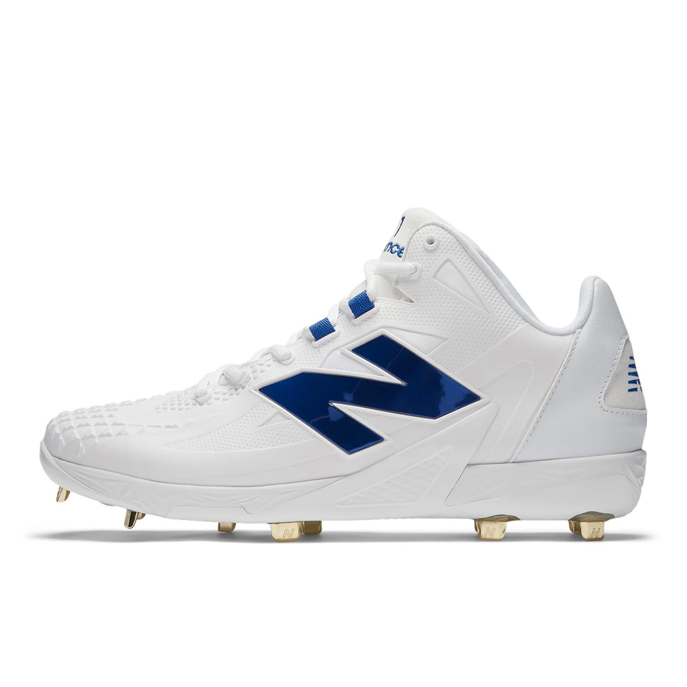 値下げ ニューバランス 野球 金具スパイク 埋込 白スパ 軽量 New Balance Ohtani V1メタル 大谷モデル 幅2E相当 ホワイト/ブルー | New Balance | 01