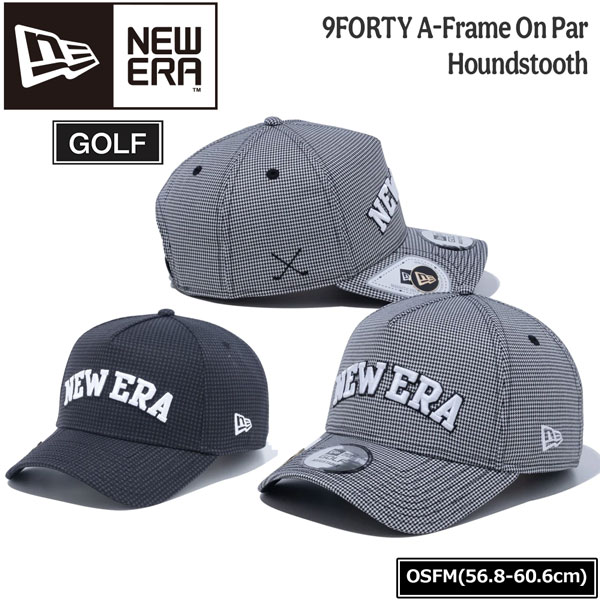 ニューエラ ゴルフ キャップ 帽子 NEW ERA 9FORTY A-Frame On Par HOUNDSTOOTH ホワイト ブラック GOLF CAP