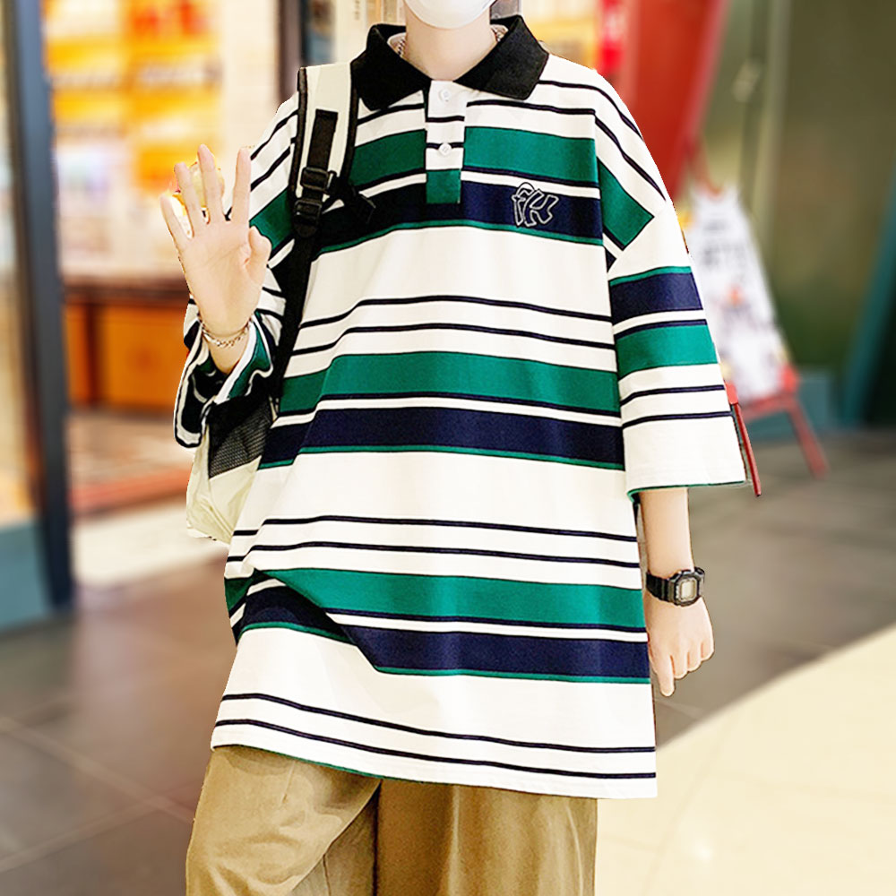 人気ブラドン ボーダーポロシャツ 薄手素材で夏にぴったり 韓国風♡