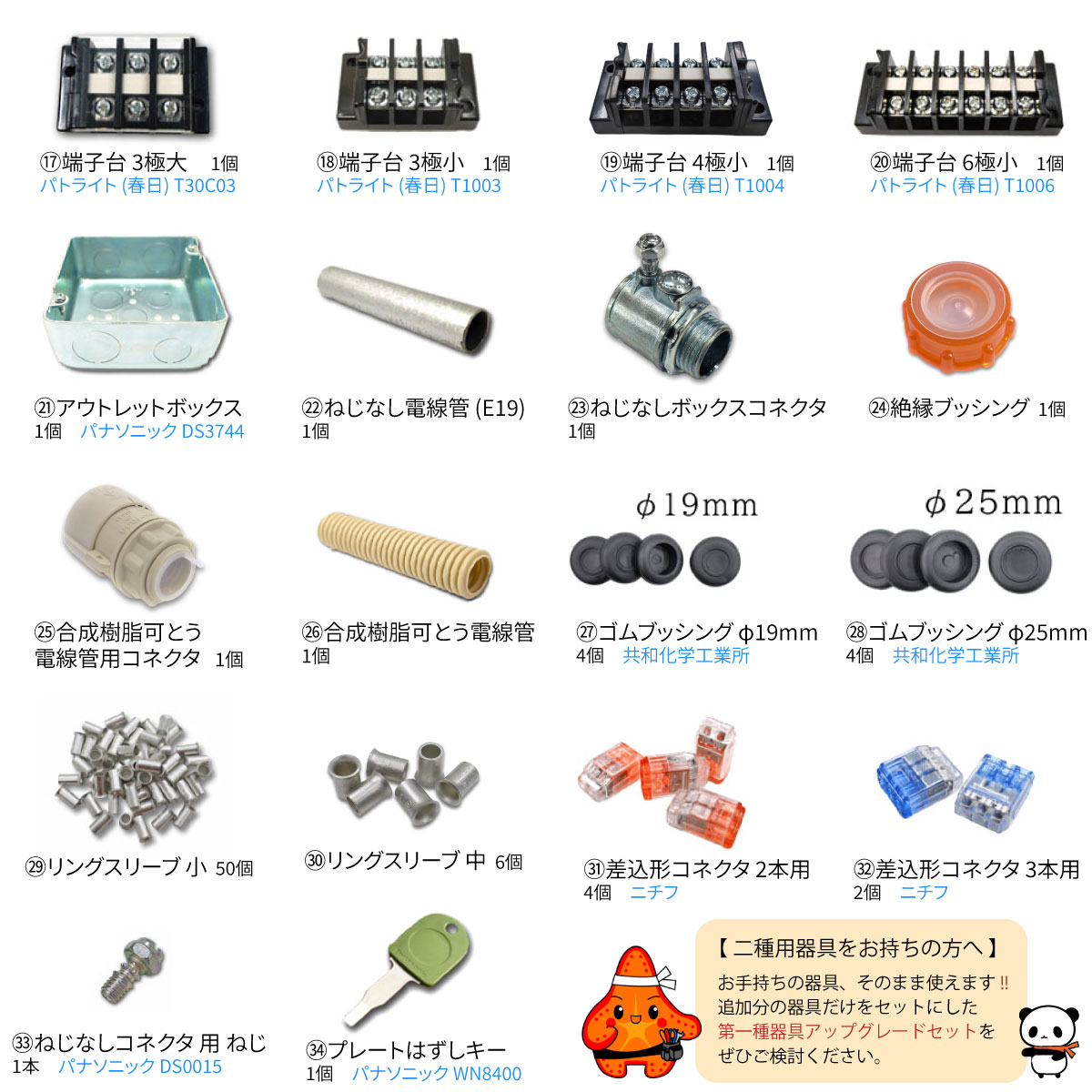 1種用器具セット一覧(2)
