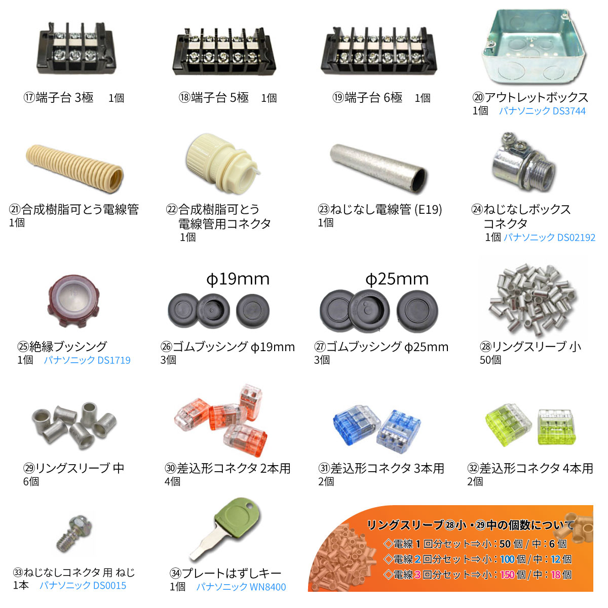 第二種 電気工事士 技能試験 器具セット 2026年版 モズシリーズ 第2種 配線器具 練習用材料 関連画像5