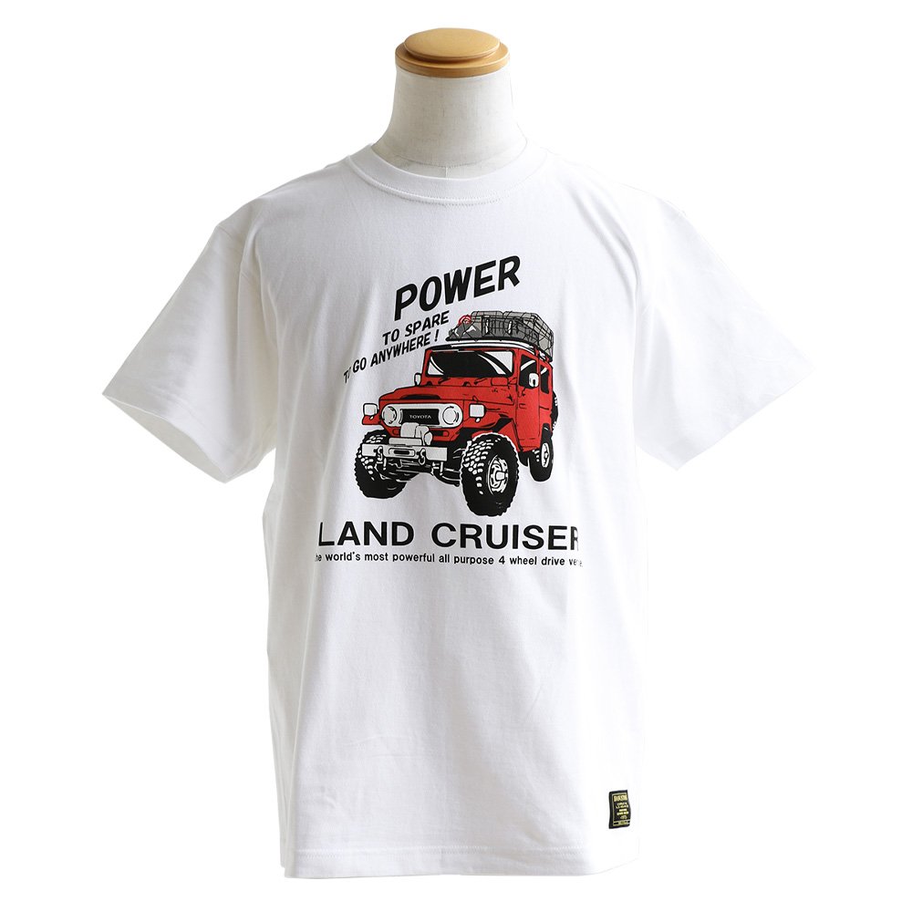 Tシャツ 半袖 メンズ  コラボ TOYOTA公認 LAND CRUISER ランクル 40系 プリント 綿100％ 度詰め天竺 7オンスPATY パティ｜mr-lunberjack｜02