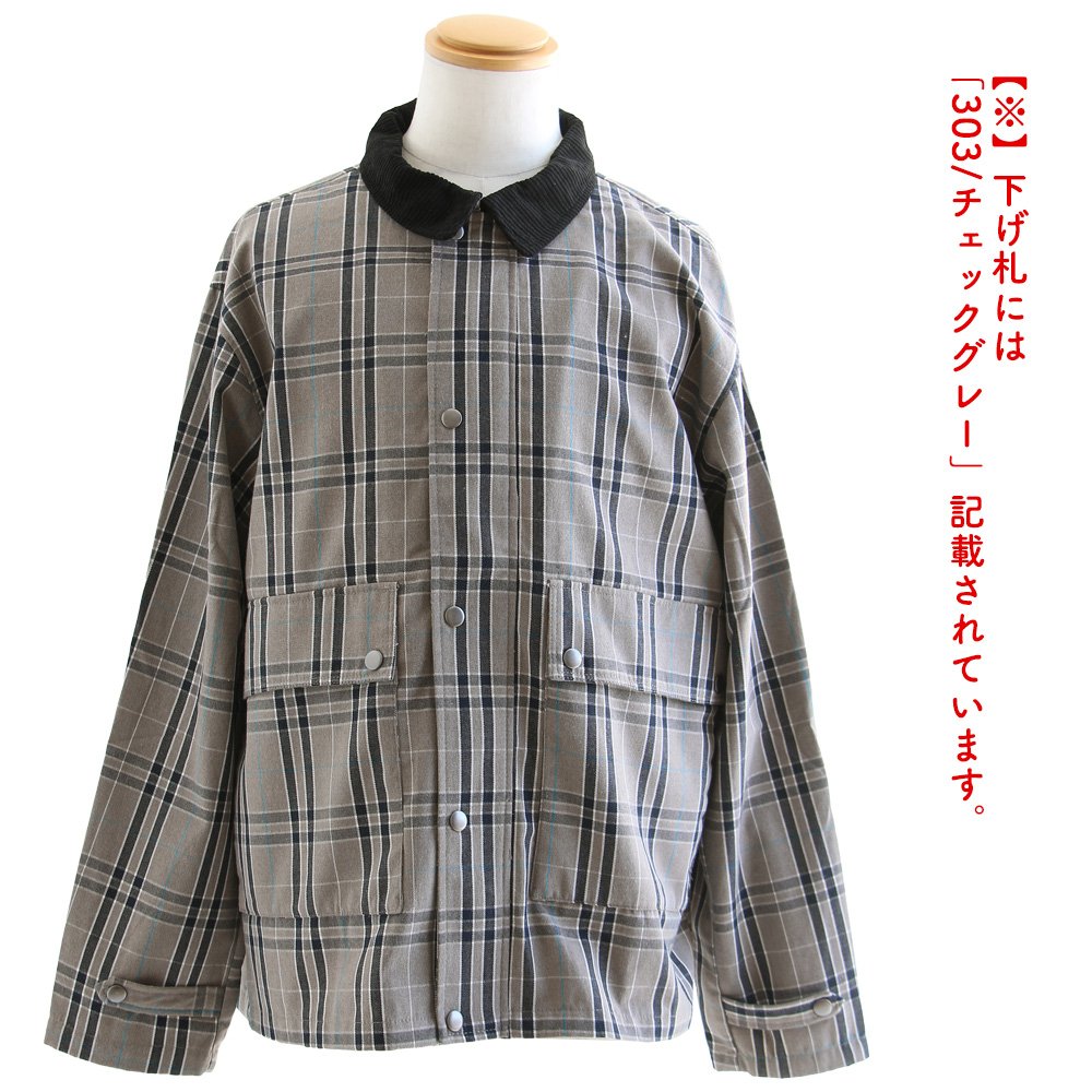 PATY ブルゾン ジャケット ワークジャケット メンズ チェック柄 襟 