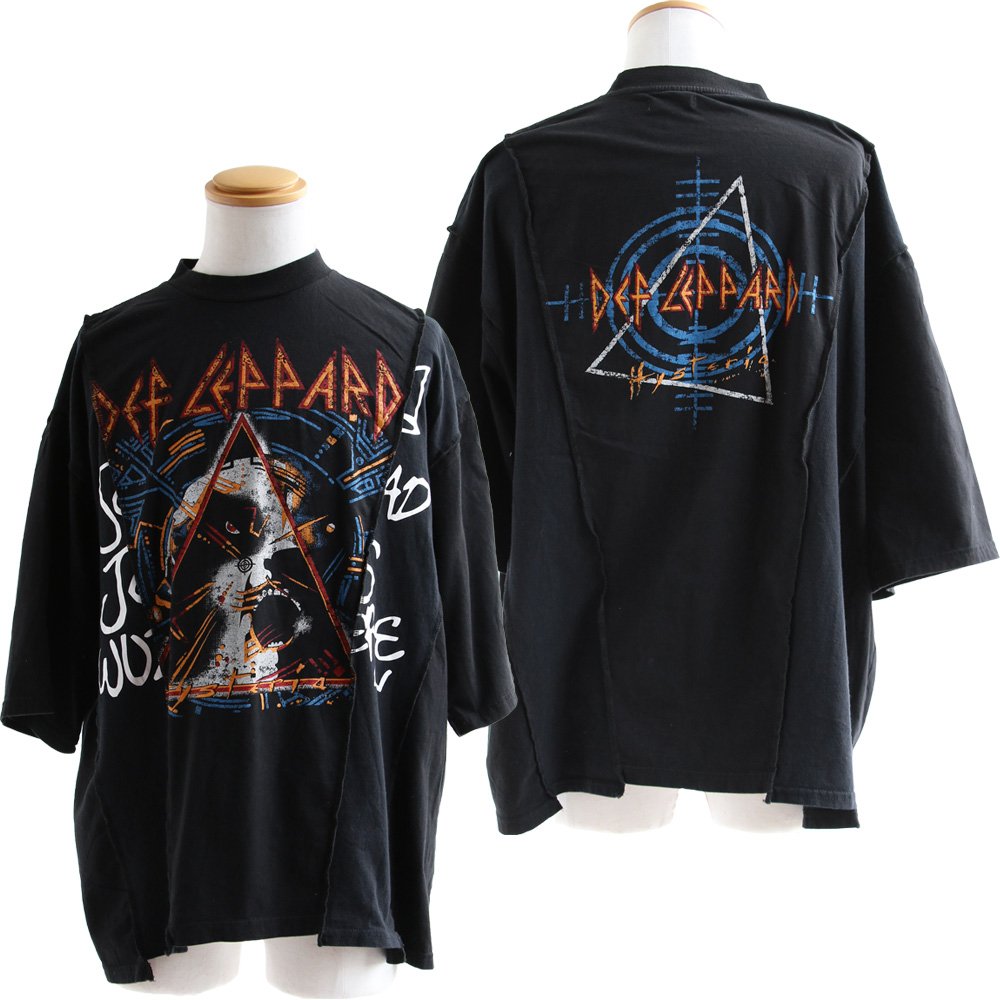 PATY Tシャツ 5分袖 クルーネック メンズ バンドT クレイジー 切り替え