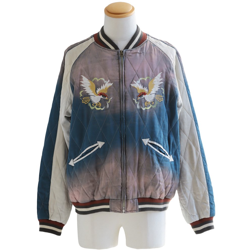 PATY スカジャン スーベニアジャケット 長袖 メンズ 鶴 地図 柄 刺繍