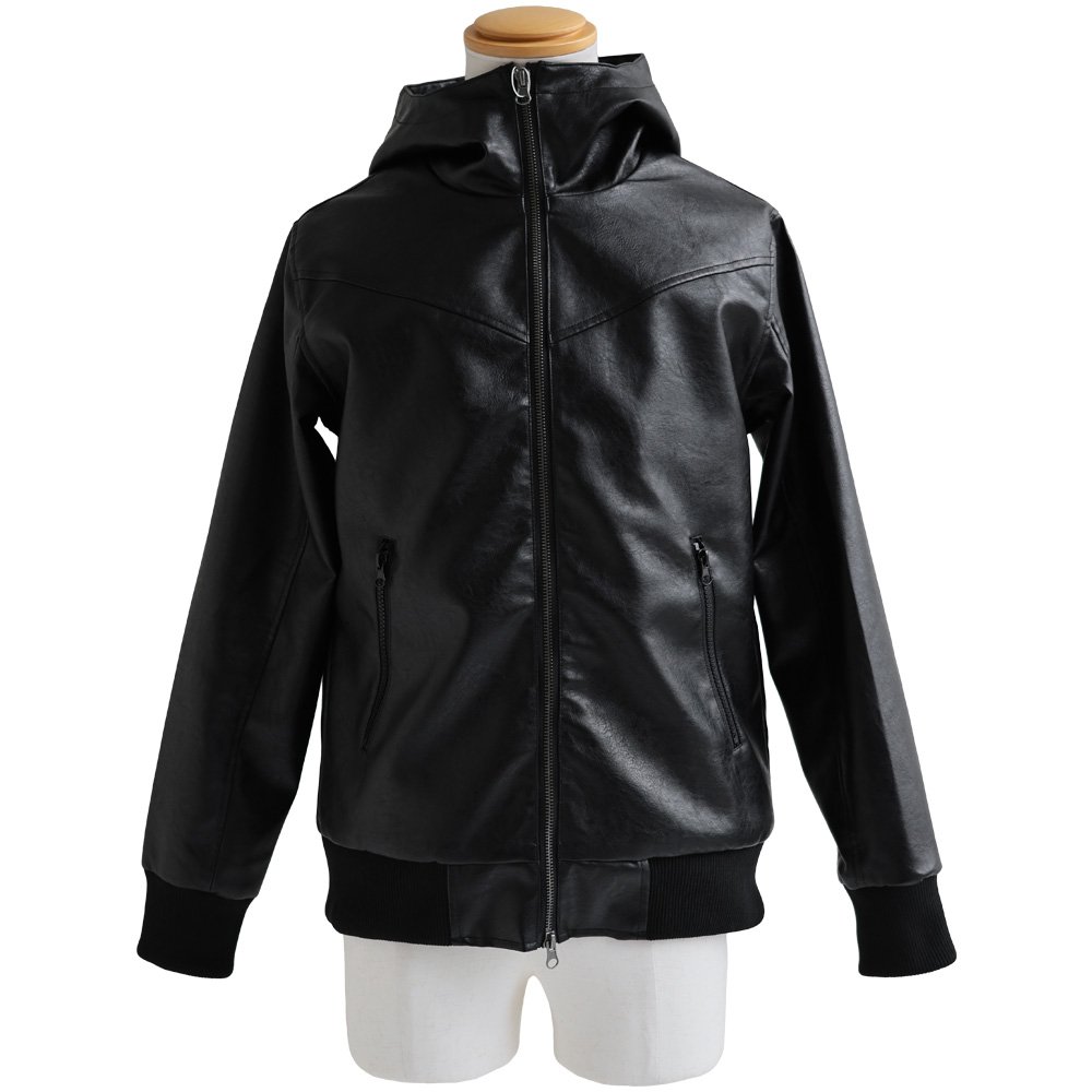 極美品 50 XL相当✨EMMETI 異素材ドッキングレザージャケット パーカー 極美品 50 XL相当✨EMMETI 異素材ドッキングレザージャケット パーカー