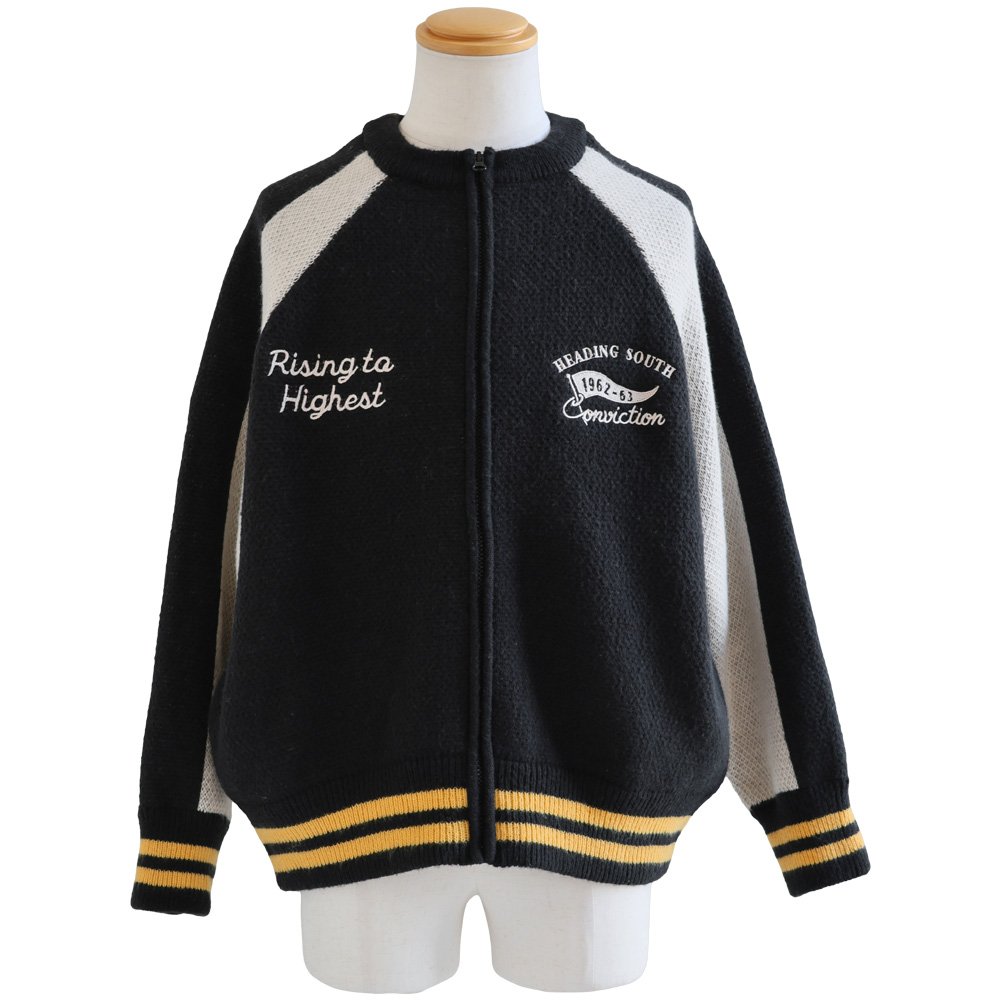 PATY ジャケット ニットジャケット スタジャン メンズ 長袖 クルー