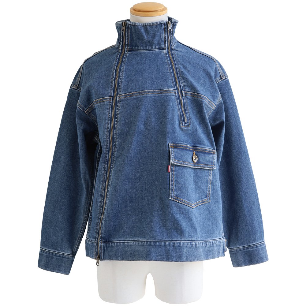 PATY デニム ブルゾン Gジャン メンズ ストレッチ コットン ハイネック
