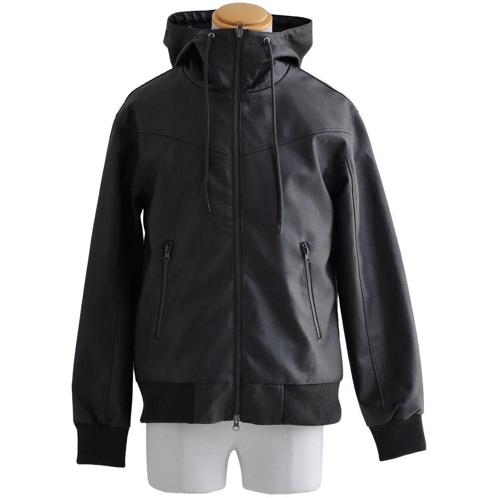 Givenchy ブルゾン　メンズ　レザー切り替え　ライダースパーカー　フード ジバンシィ GIVENCHY ライダース ジャケット フード パーカー レザー