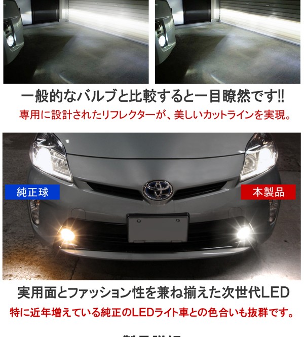 トヨタ LED フォグランプ 4インチ CREE製 プロジェクター バルブ 純正