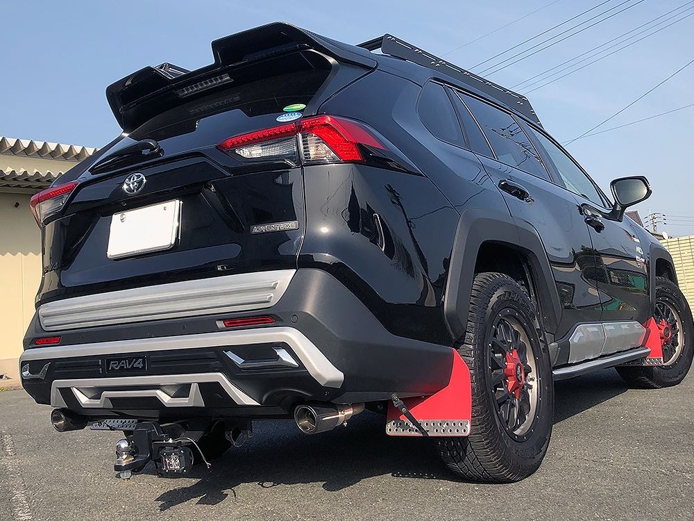 新型 RAV4 ラブ4 50系 カスタム パーツ リアバンパー プロテクター ガード ガーニッシュ スポイラー メッキ エアロ リヤ アドベンチャー