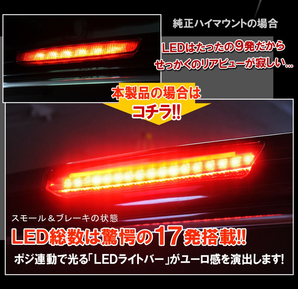 エルグランドE52 前期 LED ハイマウント ストップランプ 選べる3色