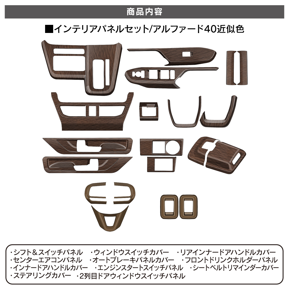 新型 ムーヴ LA850S LA860S インテリアパネル セット 木目調 鶉杢目