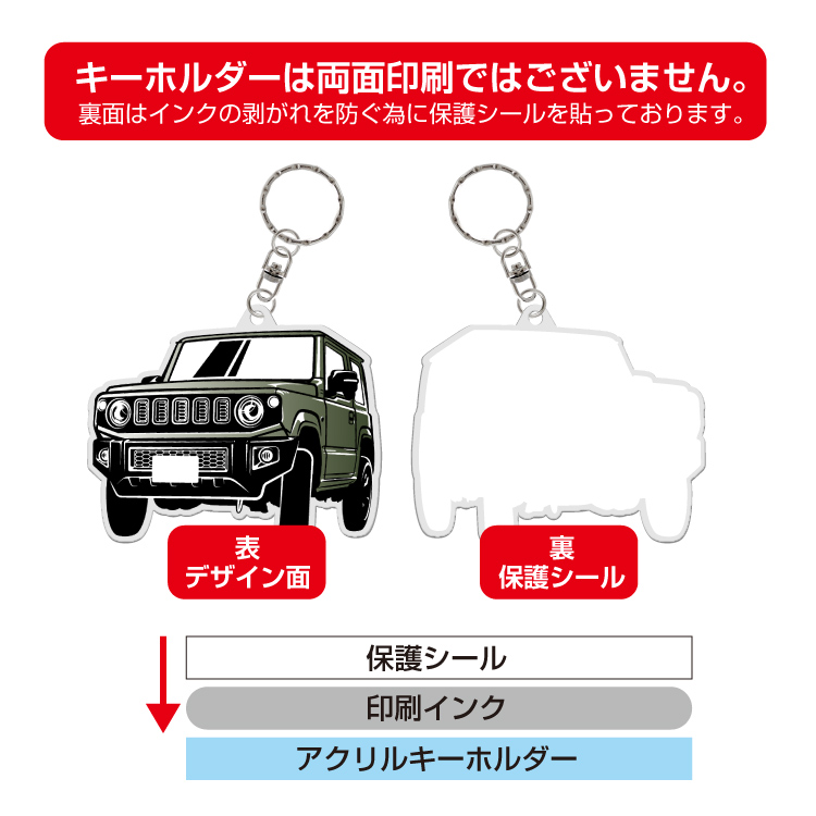 キーホルダー・アクリルキーホルダー JA12 16 40 50 ジムニー JB64 パーツ アクリル キーホルダー デフォルメ キーリング
