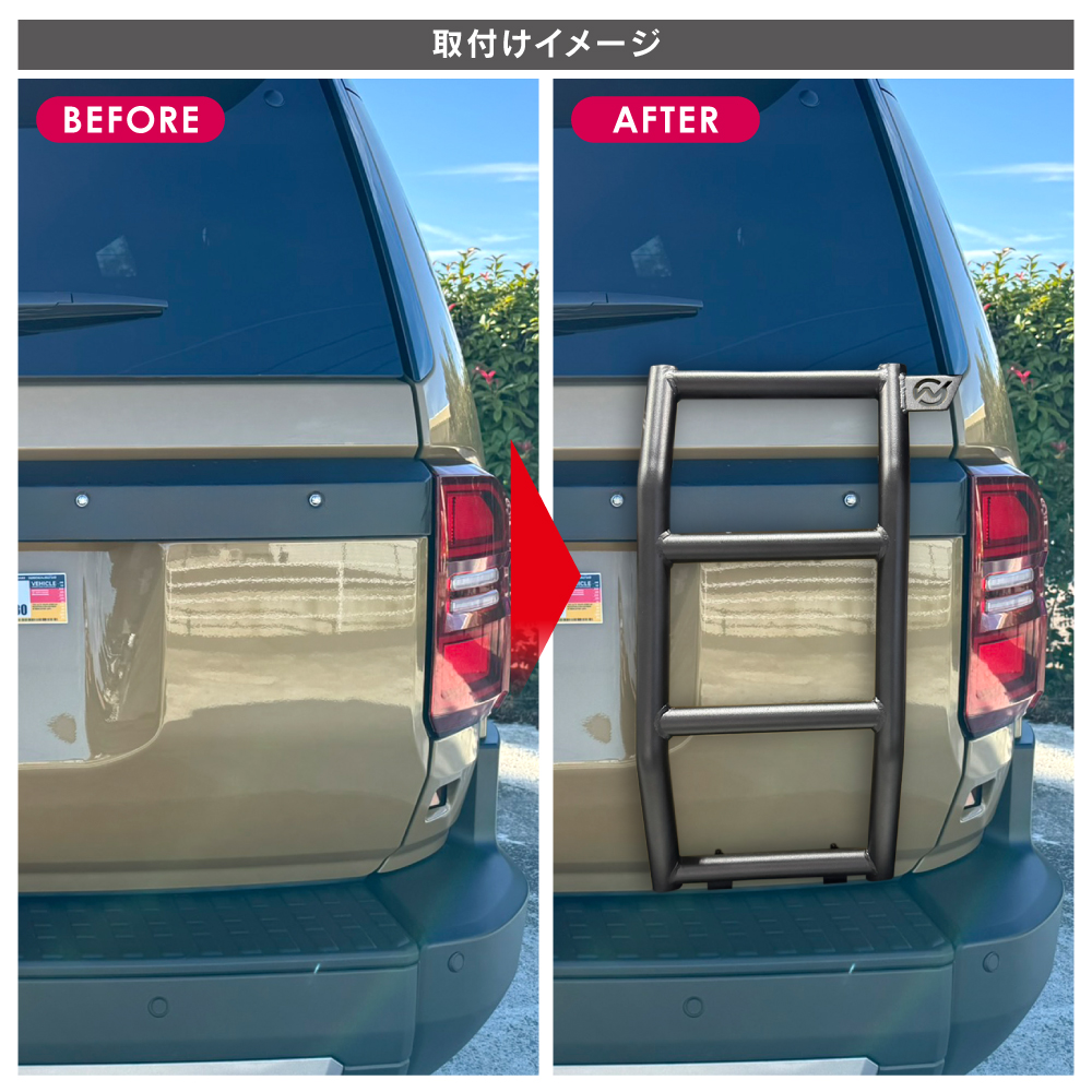 ランクル70系　リアラダー　はしご ランドクルーザー GI☆GEAR リアラダー/リヤラダー はしご キャリア GI