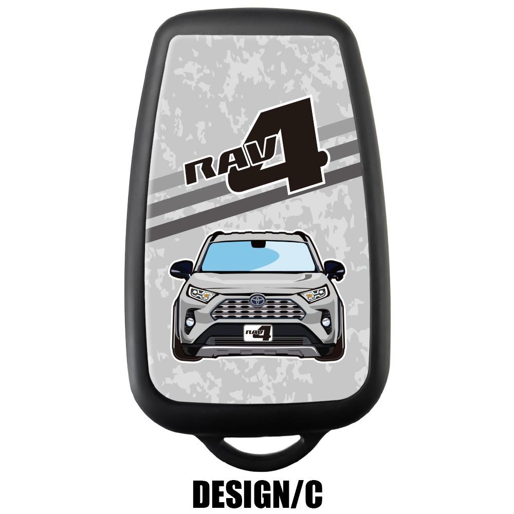 RAV4 カスタム 50系 スマートキーケース スマートキーカバー ロゴ イラスト アクセサリー 新型 ラブ4 パーツ ドレスアップ (印刷)