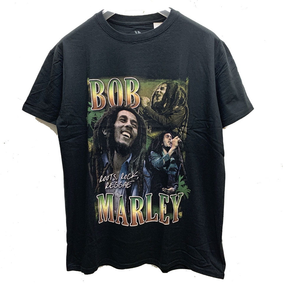 ボブマーリー BOB MARLEY ROOTS,ROCK.REGGAE S/S Tee アーティストTシャツ オフィシャル REGGAE レゲエ ブラック 黒 BLACK｜mr-vibes｜02