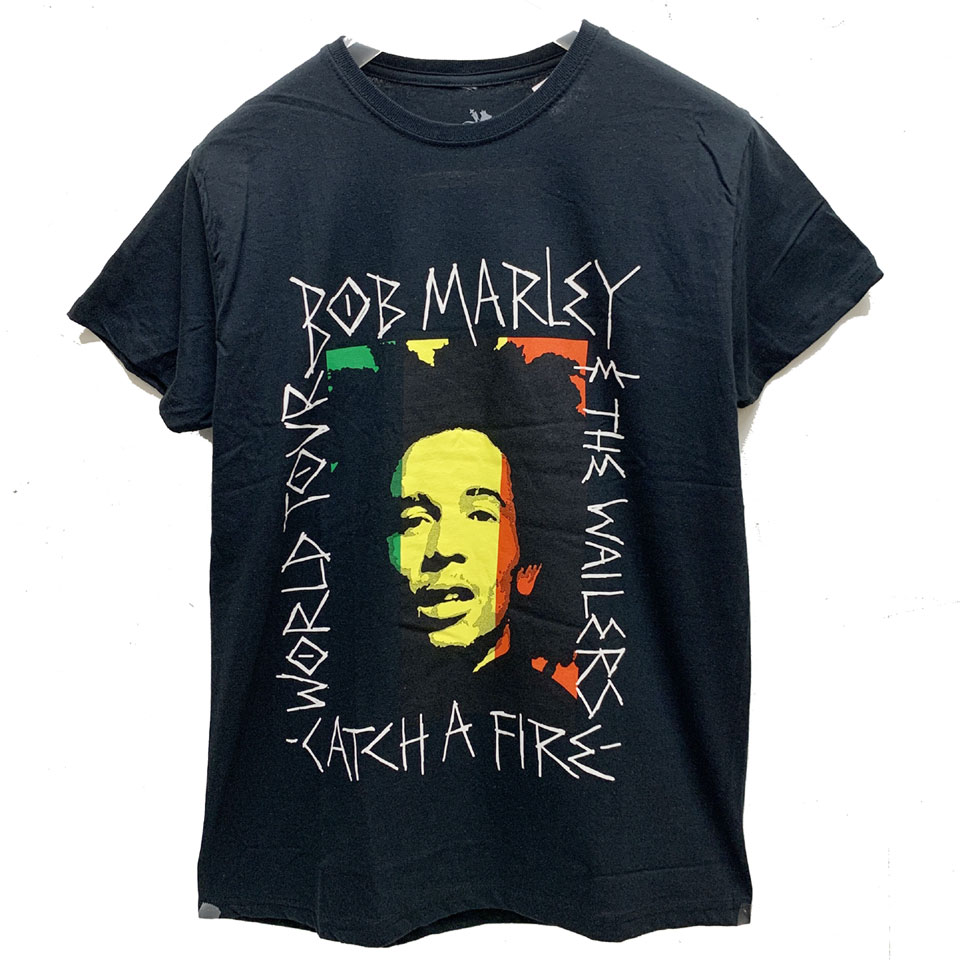 ボブマーリー BOB MARLEY RASTA CATCH A FIRE WORLD TOUR S/S Tee アーティストTシャツ オフィシャル REGGAE レゲエ ブラック 黒 BLACK｜mr-vibes｜02