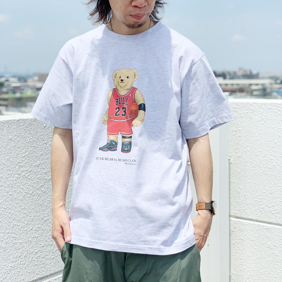 全2色 ブッシュクラン BUSH CLAN Tシャツ FUNK BEAR MJ BEAR S/S Tee ファンクベア クマ ブラック 黒 BLACK アッシュ グレー ASH GREY 灰色｜mr-vibes｜03