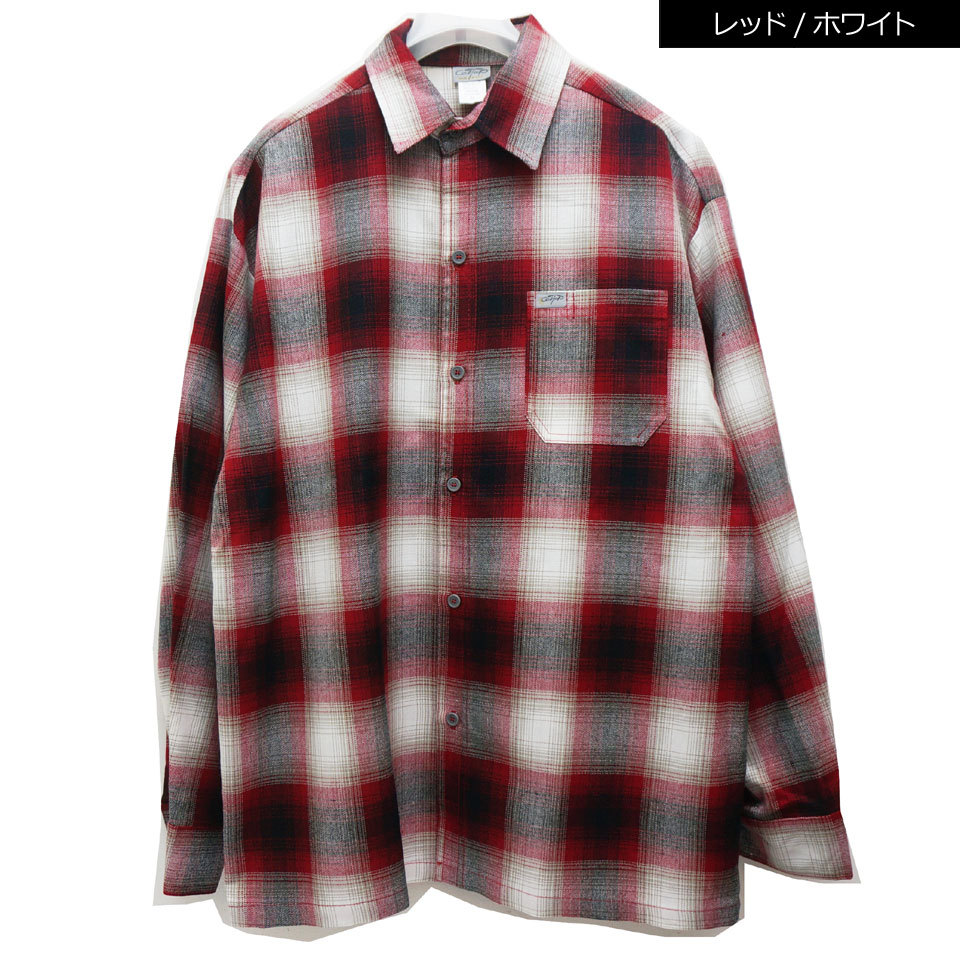 全8色 キャルトップ CALTOP カルトップ チェックシャツ OMBRE CHECK SHIRT オンブレチェック 長袖シャツ ブラック レッド ブルー グレー ブラウン | Cal Top | 02