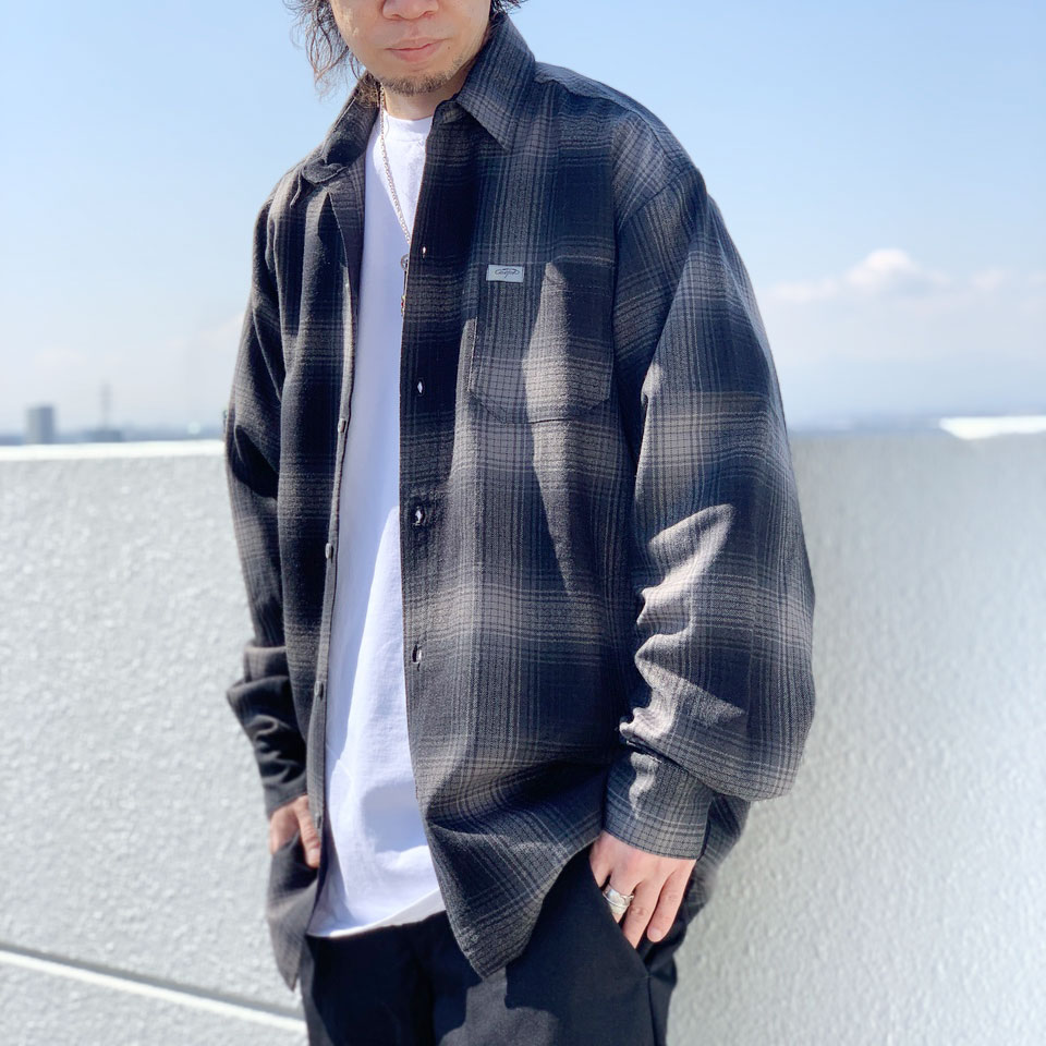 全8色 キャルトップ CALTOP カルトップ チェックシャツ OMBRE CHECK SHIRT オンブレチェック 長袖シャツ ブラック レッド  ブルー グレー ブラウン