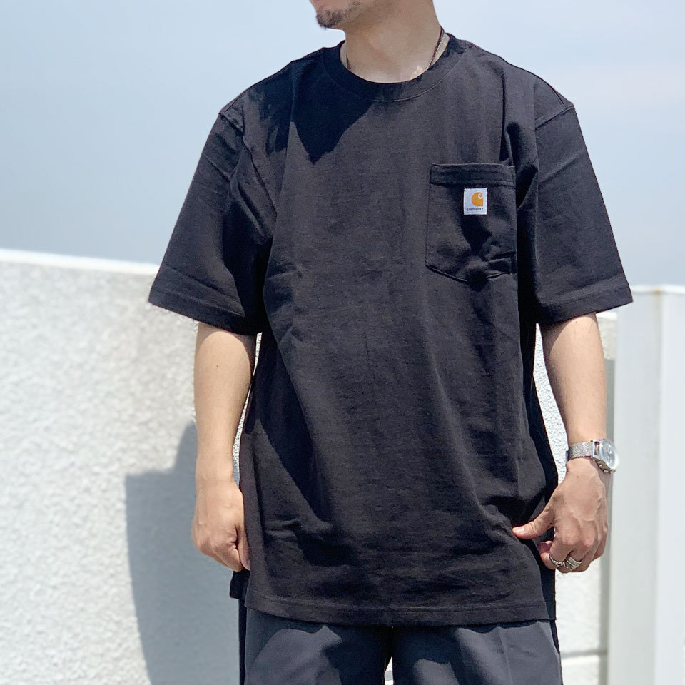 Tシャツ・カットソー CARHARTT S/S POCKET LOOSE T-SHIRT 5FT1062 Carhartt Men's Loose Fit Heavyweight Short Sleeve Pocket T